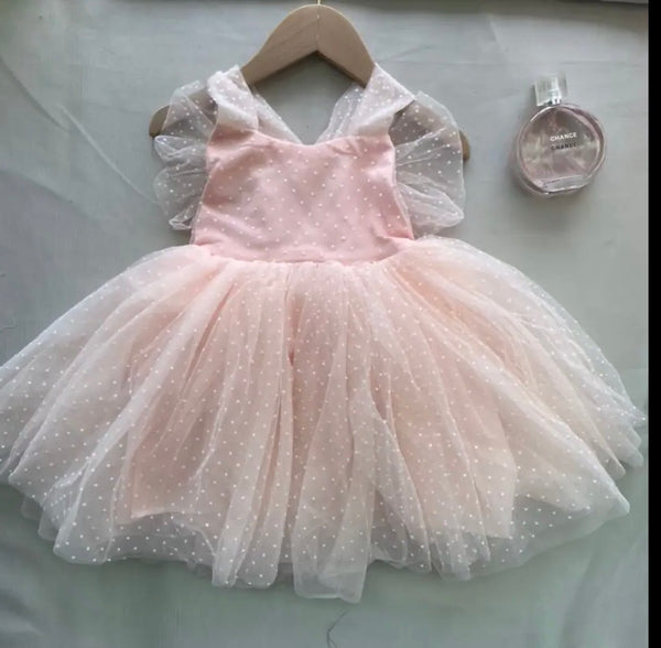 Baby Pink Polka Knot Dress