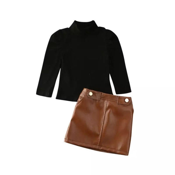 Mini Leather Skirt & Top Set