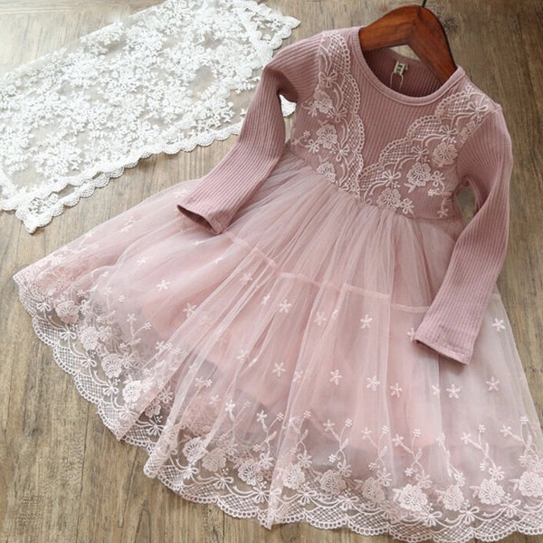 Pink/Grey Lacey Sweater Dress