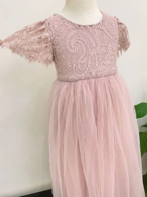 Dusty Rose Flower Girl Dress